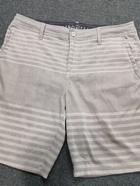 Hang Ten Men's Hybrid  Light Gray Striped Men’s Chinos Sz 36